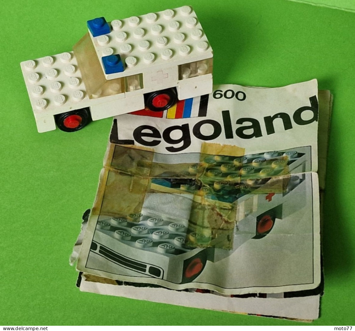 Lot Ancien Jeux De Construction LEGO 600 - VOITURE AMBULANCE (premier Lego Moderne) - Document De Montage - Vers 1970 - Lego System