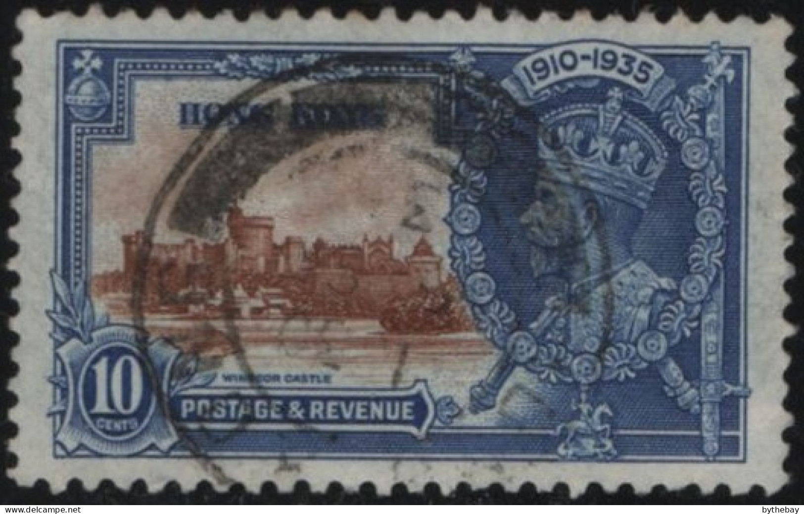 Hong Kong 1935 Used Sc 149 10c GV Silver Jubilee Variety - Usados