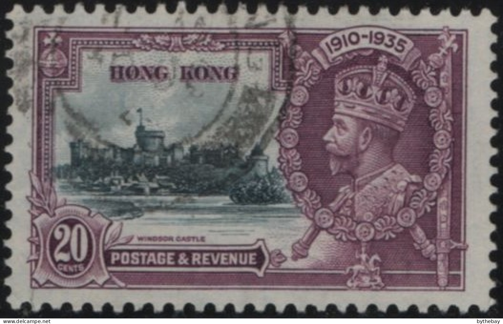 Hong Kong 1935 Used Sc 150 20c GV Silver Jubilee - Used Stamps
