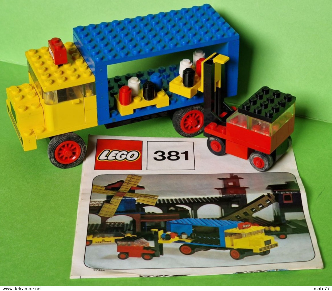Lot Ancien Jeux De Construction LEGO 381 - CAMION De LIVRAISON Et CHARIOT ÉLÉVATEUR - Document De Montage - Vers 1970 - Lego System