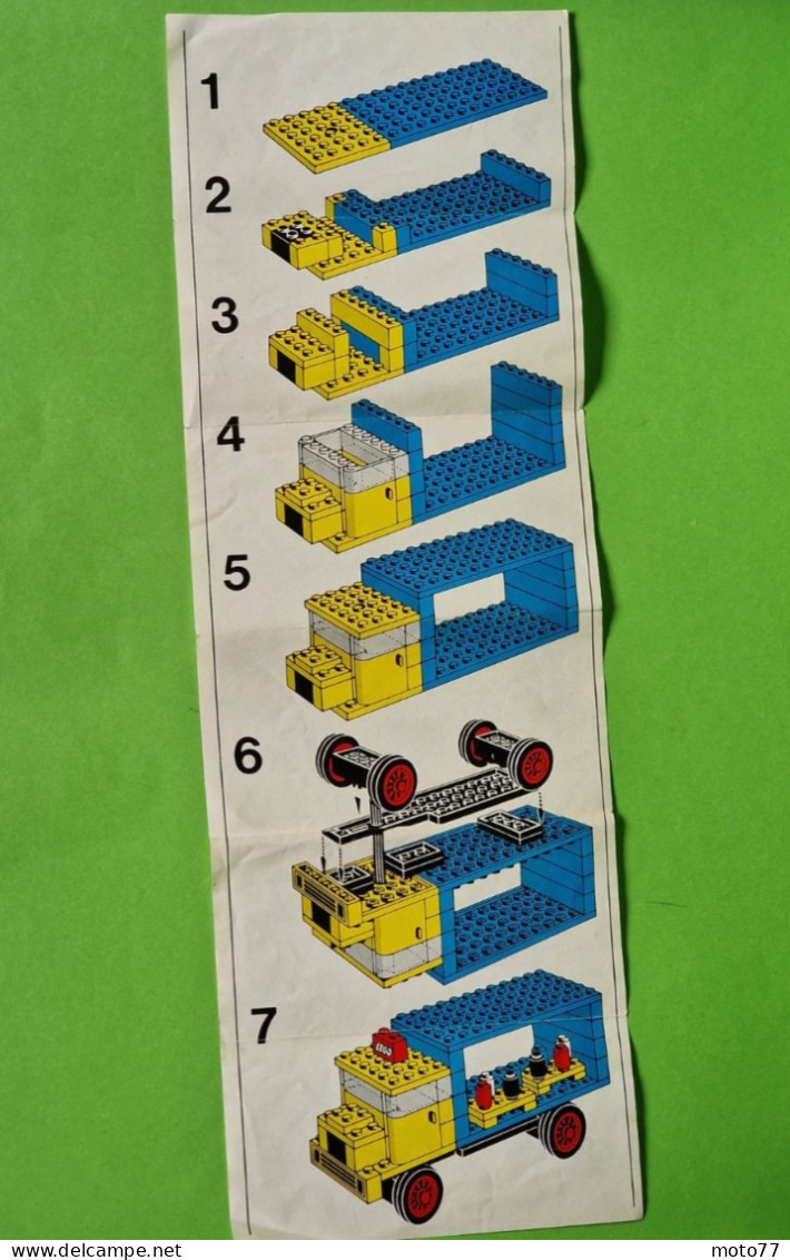 Lot ancien jeux de Construction LEGO 381 - CAMION de LIVRAISON et CHARIOT ÉLÉVATEUR - Document de montage - vers 1970