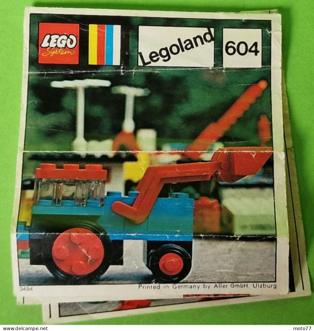 Lot ancien jeux de Construction LEGO 604 - PELLETEUSE de CHANTIER - Document de montage - vers 1970