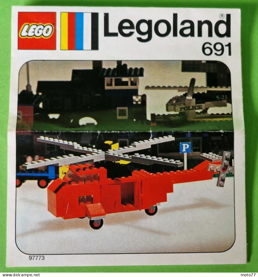 Lot ancien jeux de Construction LEGO 691 - HÉLICOPTÈRE - Document de montage - vers 1970