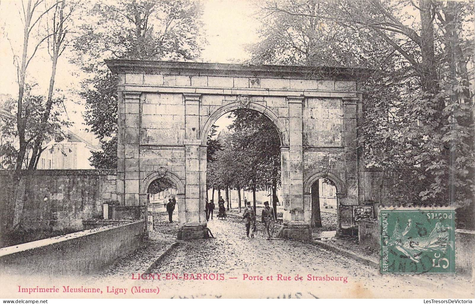 FRANCE - 55 - Ligny En Barrois - Porte Et Rue De Strasbourg - Animée - Carte Postale Ancienne - Ligny En Barrois