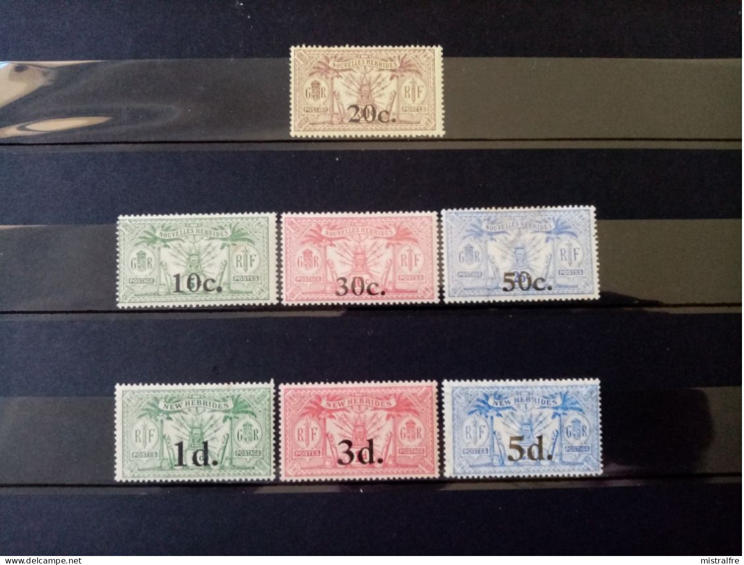 NOUVELLES-HEBRIDES. 1920 - 24 . N° 62 à 79. Lot De 7  NEUFS ++/+ .  Côte YT 2022 : 109,00 € - Neufs