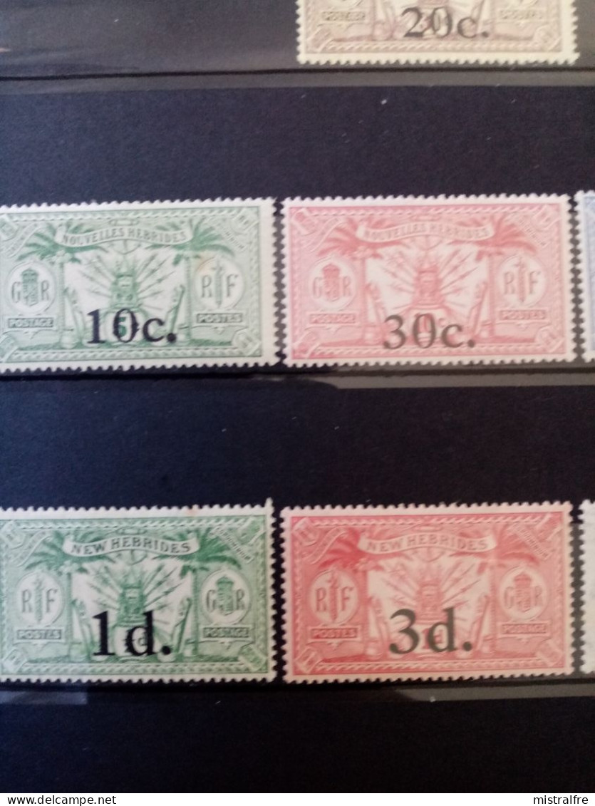 NOUVELLES-HEBRIDES. 1920 - 24 . N° 62 à 79. Lot De 7  NEUFS ++/+ .  Côte YT 2022 : 109,00 € - Unused Stamps