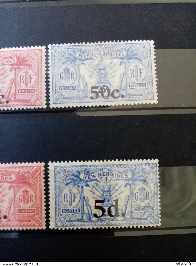 NOUVELLES-HEBRIDES. 1920 - 24 . N° 62 à 79. Lot De 7  NEUFS ++/+ .  Côte YT 2022 : 109,00 € - Neufs