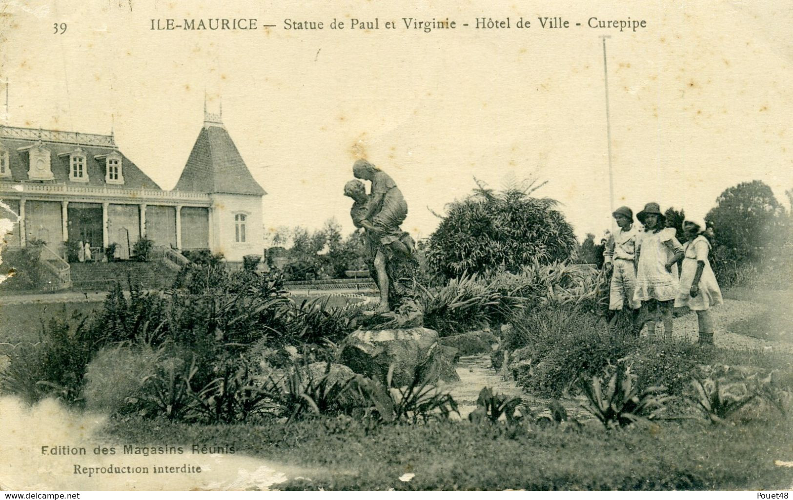 ILE MAURICE - Statue De Paul Et Virginie - Hôtel De Ville - Curepipe. - Maurice