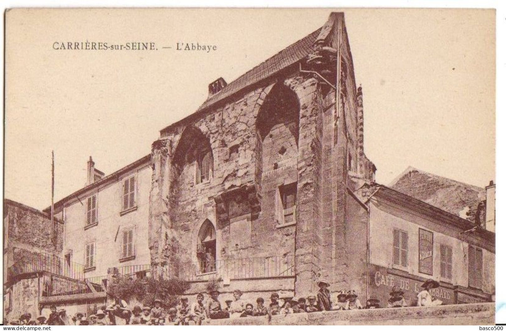 CARRIERES Sur SEINE - ABBAYE Et CAFE Très Animée Enfants - Carrières-sur-Seine