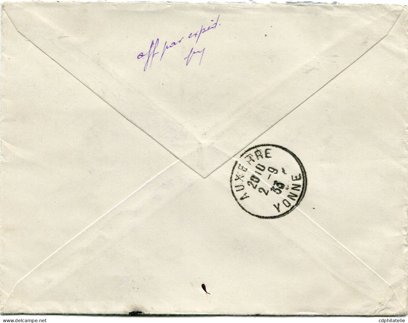 REUNION LETTRE RECOMMANDEE DEPART SAINT-DENIS 30-7-33 REUNION POUR LA FRANCE - Covers & Documents