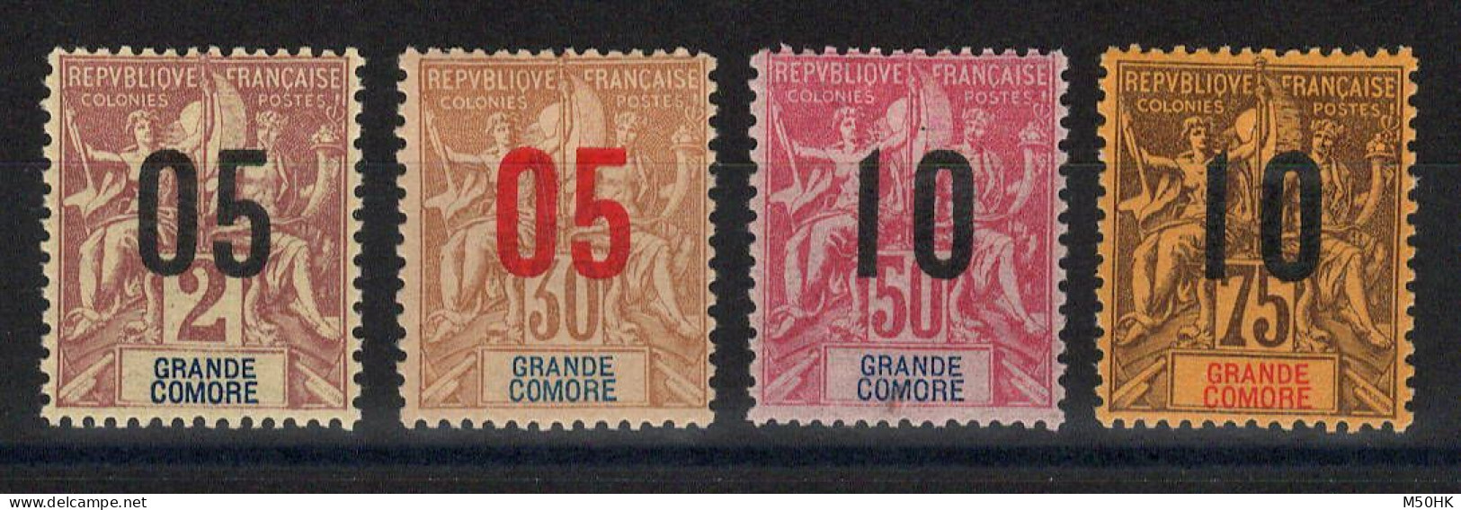 Grande Comore - YV 20 / 25 / 28 / 29 N* (légère) MLH , Cote 10,50 Euros - Ongebruikt