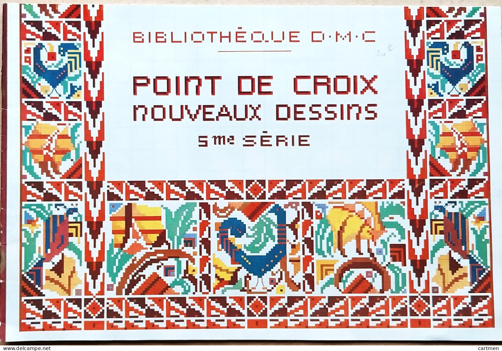 BRODERIE DENTELLE POINT DE CROIX  BIBLIOTHEQUE DMC DILLMONT POINT DE CROIX DESSINS 5° SERIE  ALBUM ETAT NEUF - Point De Croix