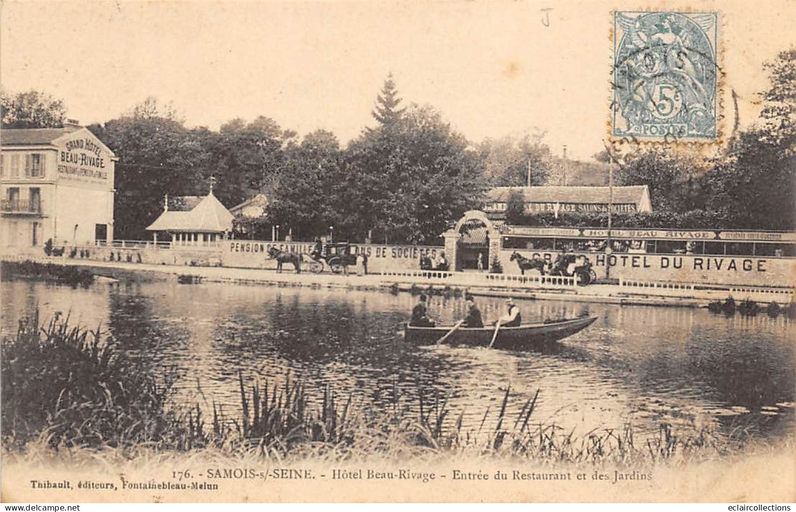 Samois Sur Seine  77    Grand Hôtel Beau-Rivage  . Entrée Du Restaurant Et Des Jardins -  176  -           (voir Scan) - Samois