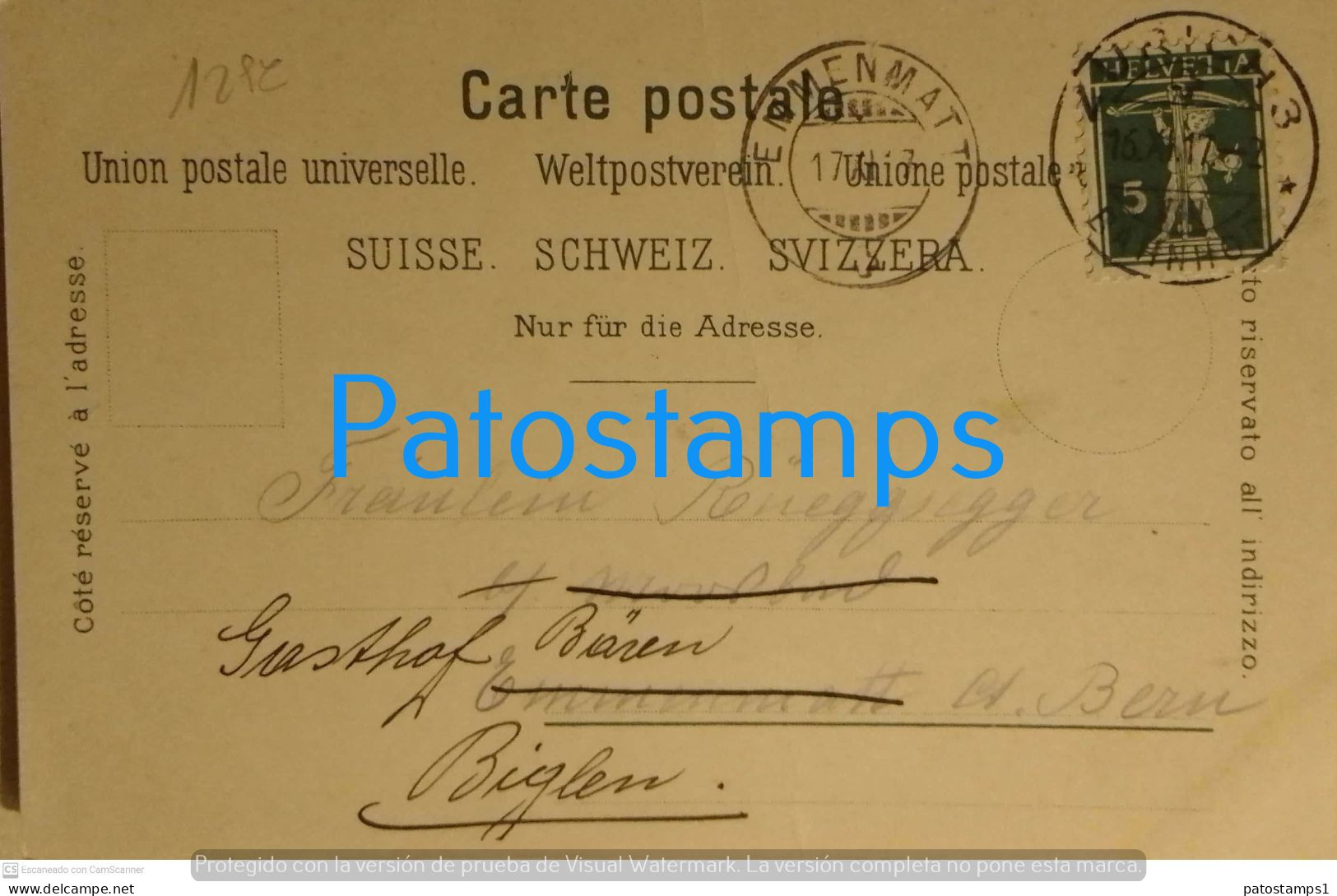 203044 SWITZERLAND ART GRUSS AUS ST GALLEN MULTI VIEW CIRCULATED TO BIGLEN POSTAL POSTCARD - Biglen