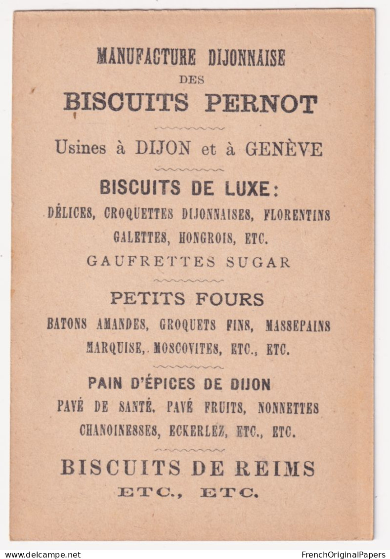 JAMAIS COLLEE Rare Chromo Biscuits Pernot 1895 Théâtre Pierrot Arlequin Vin Rouge Alcool Dijon Genève A89-59 - Pernot