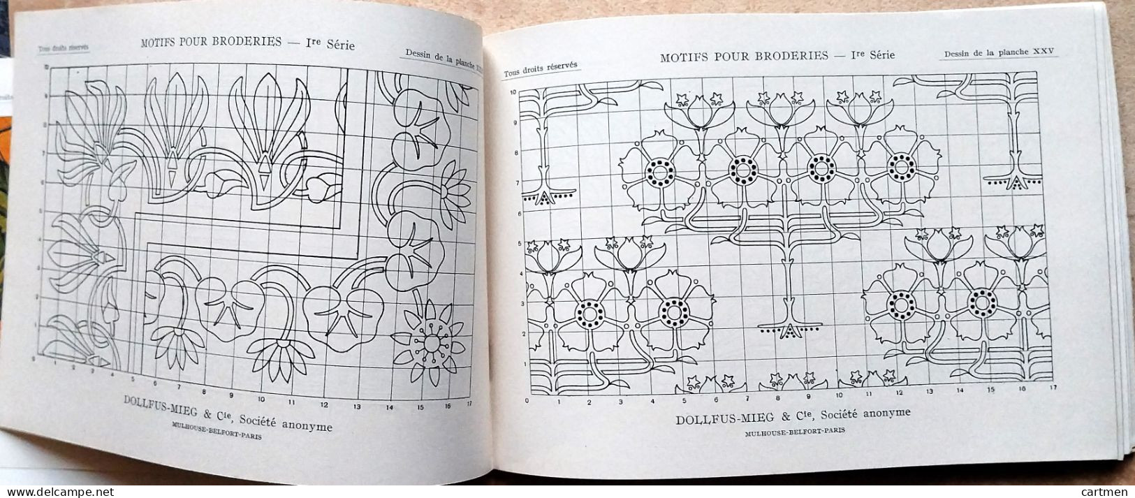 BRODERIE DENTELLE POINT DE CROIX  BIBLIOTHEQUE DMC DILLMONT MOTIFS POUR BRODERIES 1° SERIE   ALBUM ETAT NEUF - Punto Croce