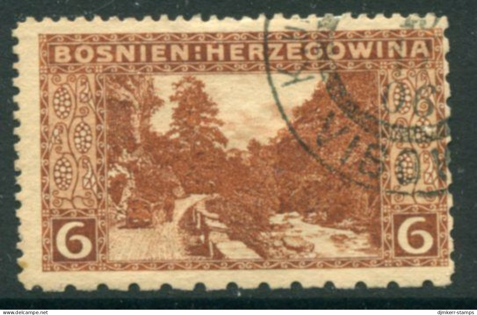 BOSNIA & HERZEGOVINA 1906 6 H. Perforated 12½:9¼:6½:12½::  Used. Michel 33G, SG 190E - Bosnie-Herzegovine