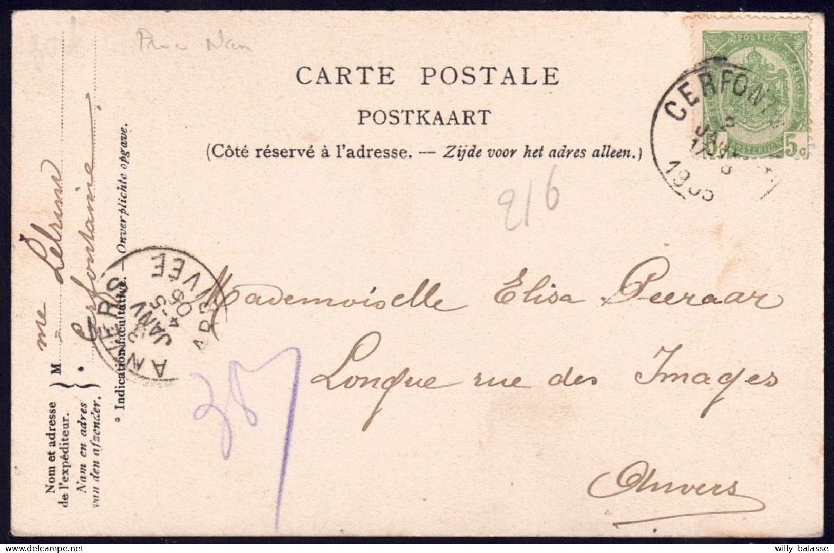 +++ CPA - CERFONTAINE - Hôtel De L'Union - Carte Animée - Attelage - 1905  // - Cerfontaine