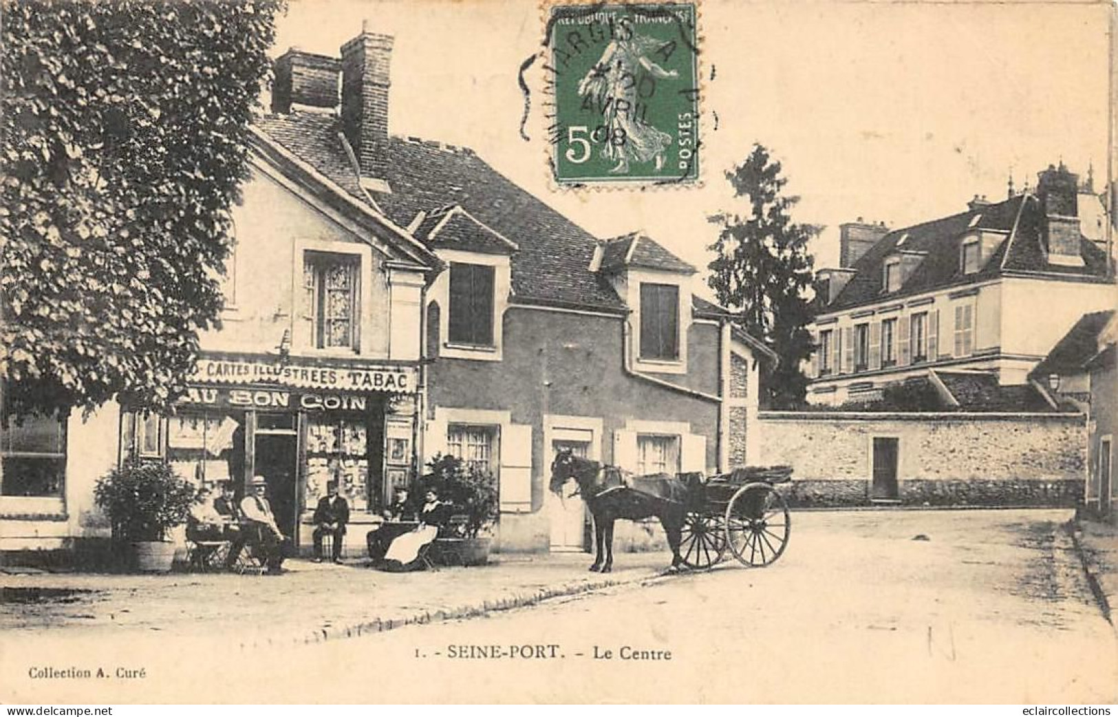 Seine Port       77       Le Centre.  . Au Bon Coin. Vente De Cartes Postales       (voir Scan) - Other & Unclassified