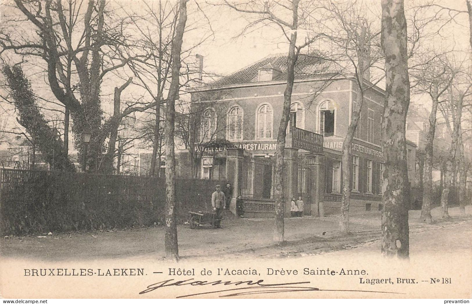 BRUXELLES-LAEKEN - Hôtel De L'Acacia, Drève Saint Anne - Carte Circulé Vers Bonsecours-Peruwelz - Laeken