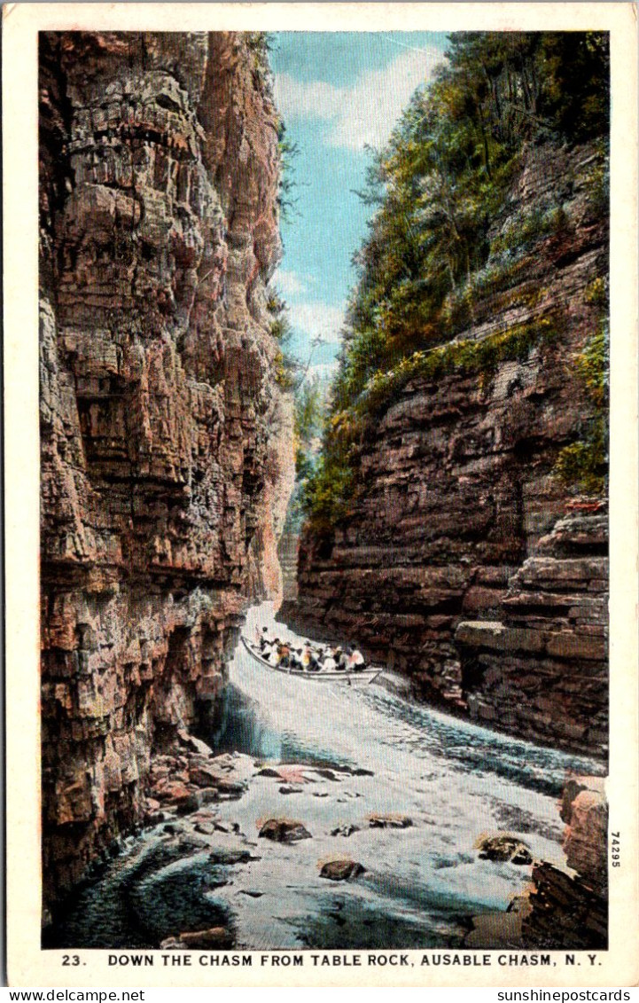 New York Ausable Chasm Down The Chasm From Table Rock Curteich - Adirondack