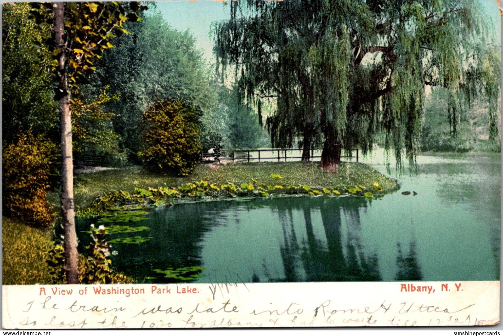 New York Albany View Of Washington Park Lake - Albany