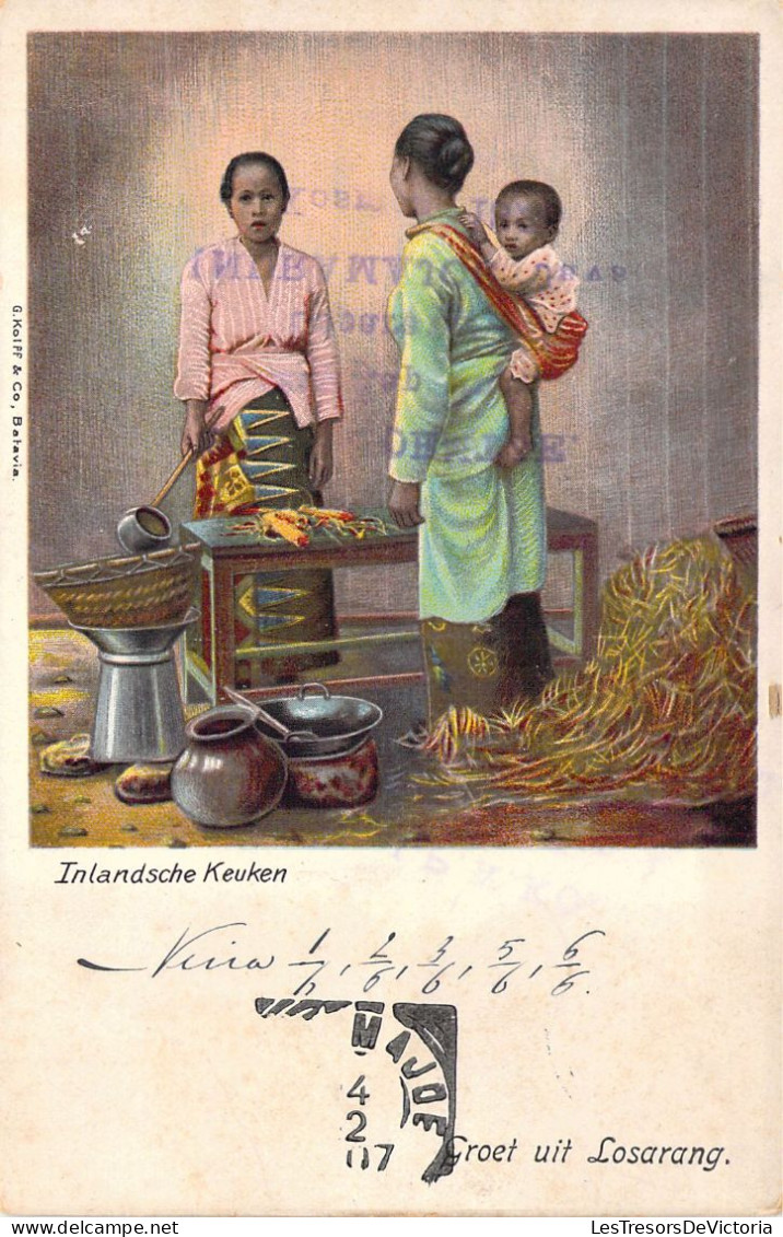 INDONESIE - Inlandsche Keuken - Groet Uit Losarang - Carte Postale Ancienne - Indonesia