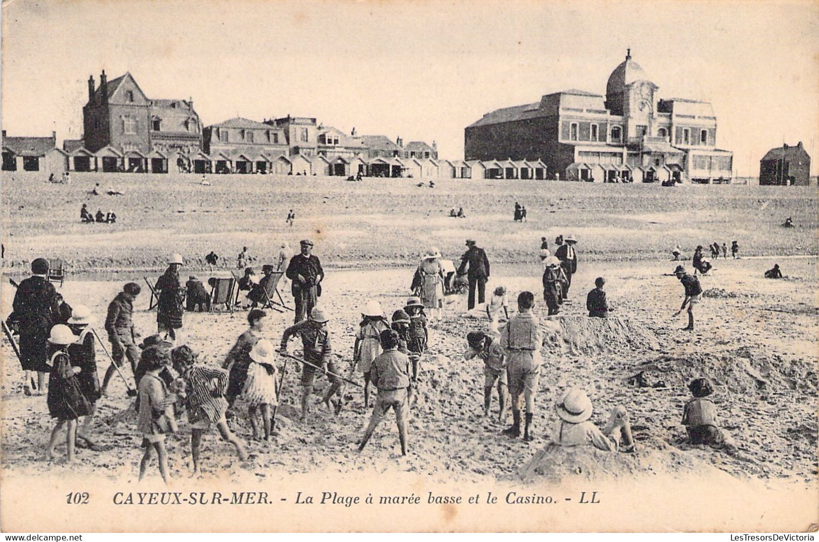 FRANCE - 80 - CAYEUX Sur MER - La Plage à Marée Basse Et Le Casino - LL - Carte Postale Ancienne - Cayeux Sur Mer