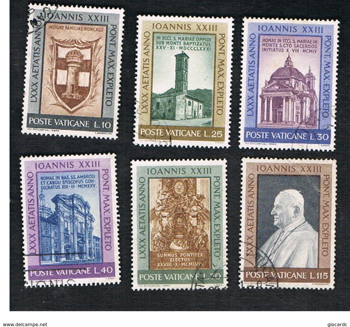 VATICANO - VATICAN - UNIF. 317.322  - 1961  80^  COMPLEANNO DI GIOVANNI XXIII (SERIE COMPLETA DI 6)  - (USED°) - Used Stamps