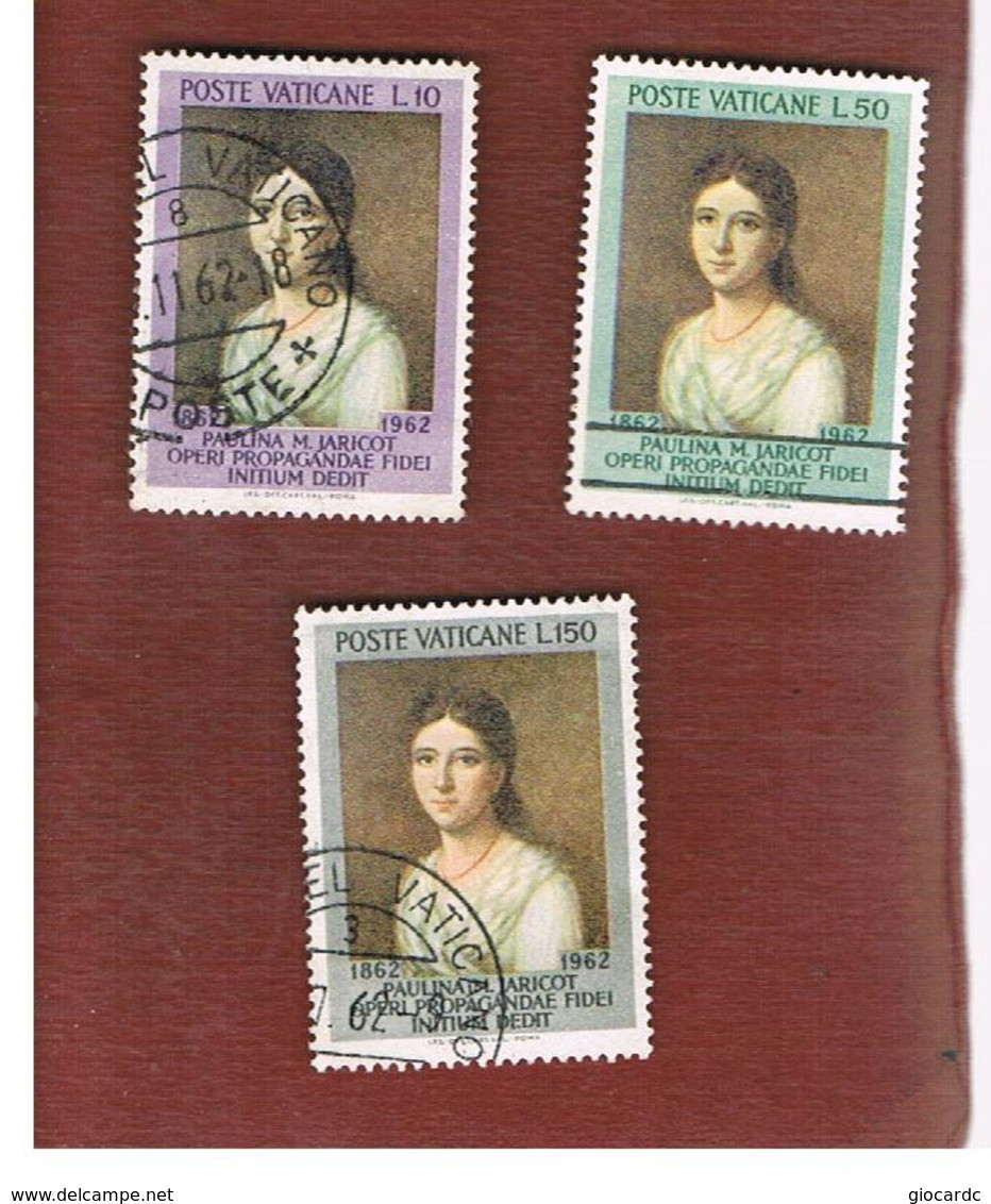 VATICANO - VATICAN - UNIF. 338.340  - 1962  CENTENARIO P.M. JARICOT  (SERIE COMPLETA DI 3) - (USED°) - Used Stamps