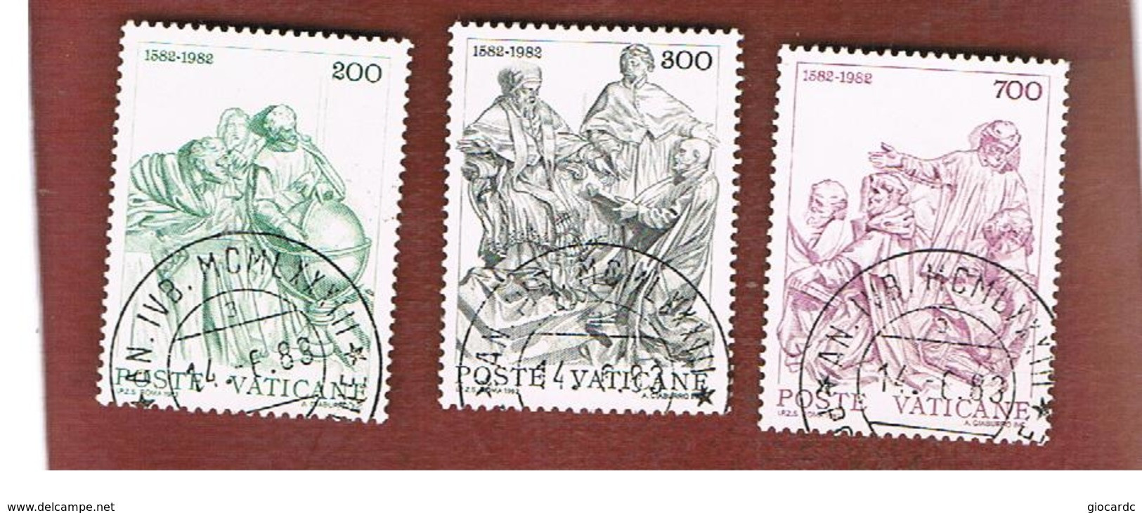 VATICANO - VATICAN - UNIF. 716.718 - 1982  4^ CENT. CALENDARIO GREGORIANO (SERIE COMPLETA DI 3)  - (USED°) - Used Stamps