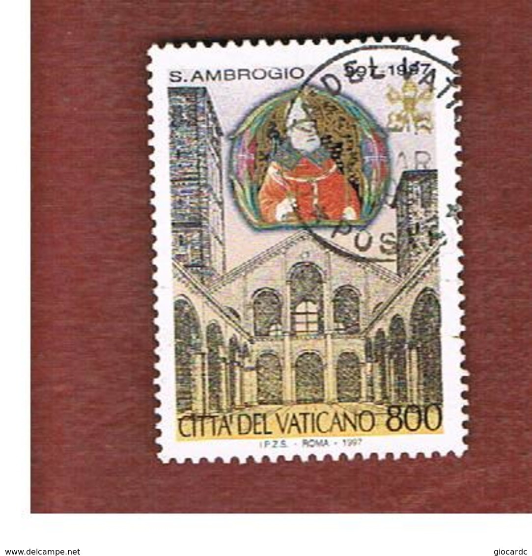 VATICANO - VATICAN - UNIF. 1095  - 1997  16^ CENT. DI SANT' AMBROGIO  - (USED°) - Gebruikt