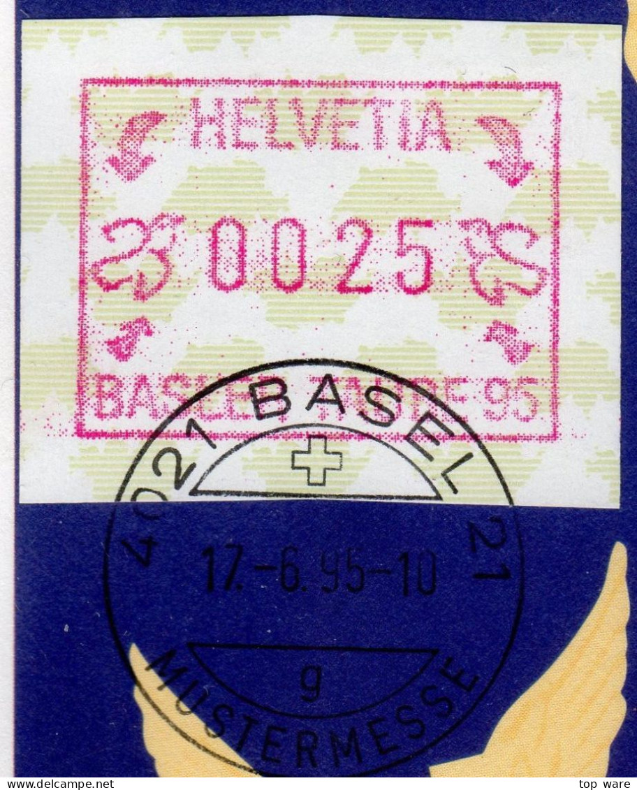 1995 Schweiz Suisse ATM 6 Basler Taube / Post Sonderumschlag Mit 25 Rp. ET-Stempel 17.6.95 Basel Frama Automatenmarken - Automatenmarken