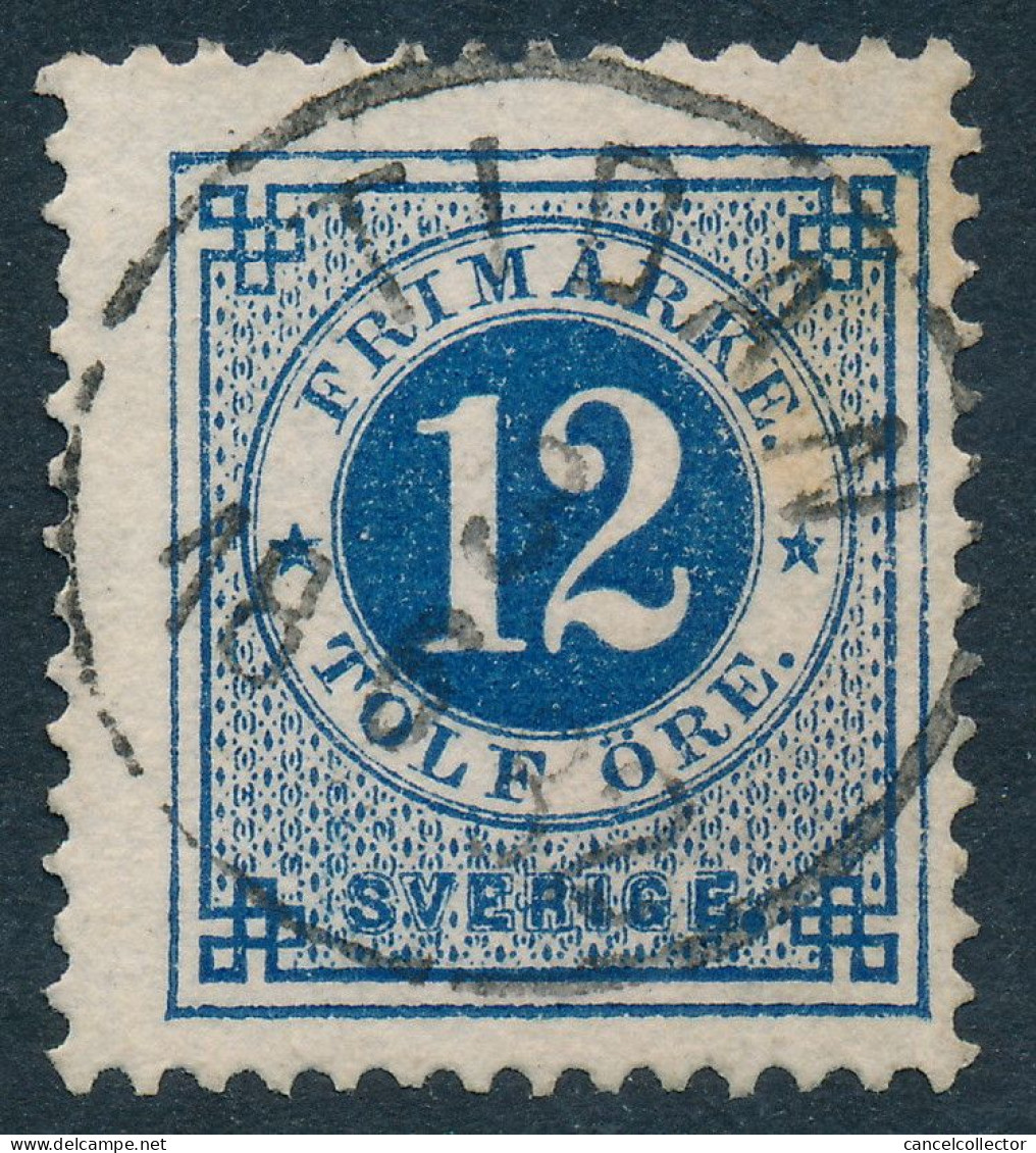 Sweden Suède Sverige 1877: Facit 32, 12ö Blue Ringtyp P.13, F Used TIDAN Cancel (DCSV00401) - 1872-1891 Ringtyp