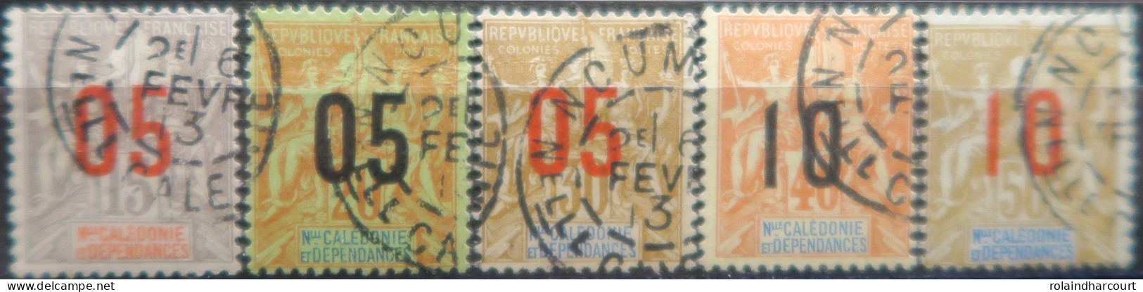 R2141/46 - 1912 - COLONIES FRANÇAISES - NOUVELLE CALEDONIE - SERIE COMPLETE - N°105 à 109 Oblitérés - Used Stamps