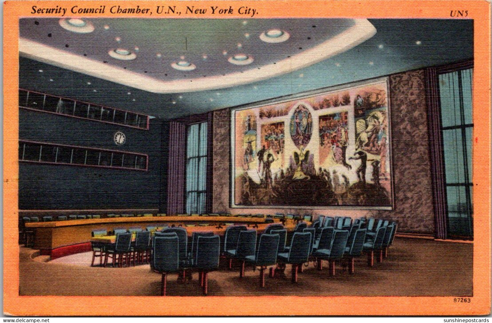 New York City United Nations Headquarters Security Council Chamber 1955 - Long Island