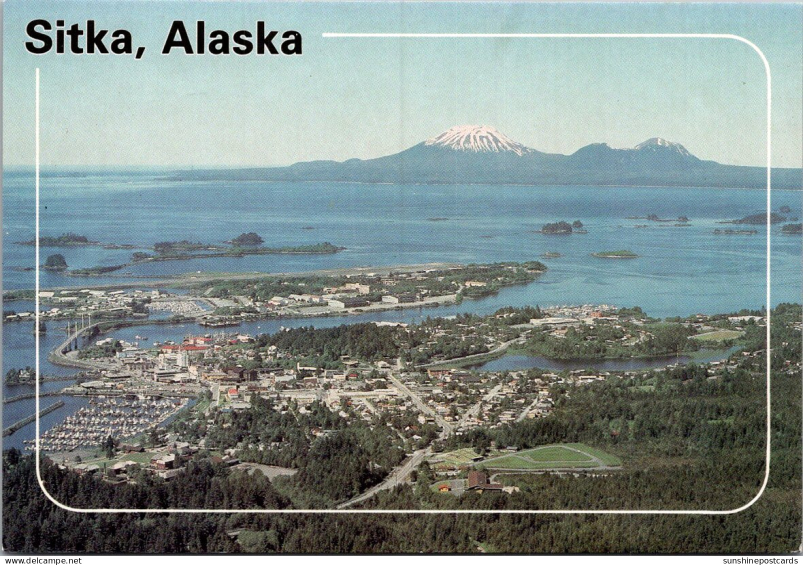 Alaska Sitka Aerial View With Mt Edgecumbe In The Distance - Sitka