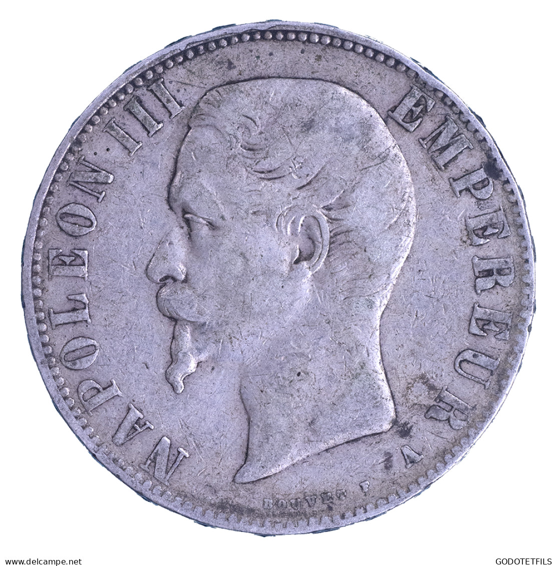 Seconde-République-5 Francs Napoléon Bonaparte 1855 Paris - 5 Francs