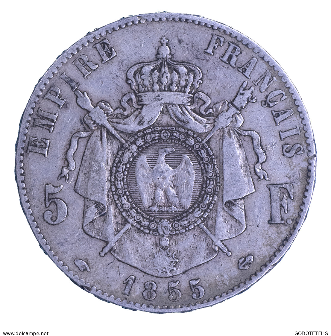 Seconde-République-5 Francs Napoléon Bonaparte 1855 Paris - 5 Francs