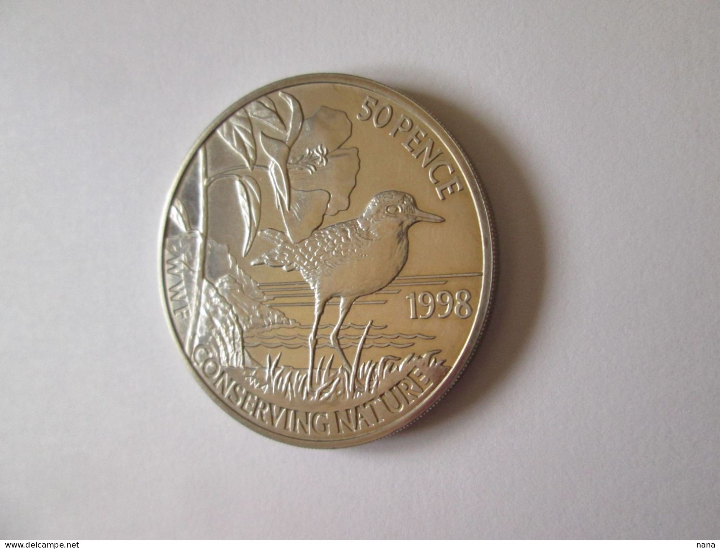 Saint Helena,Ascension & Tristan Da Cunha Islands 50 Pence 1998 WWF Coin UNC See Pictures - Sainte-Hélène