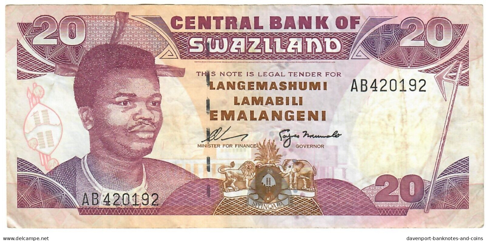 Swaziland 20 Lilangeni 1995 VF - Swaziland