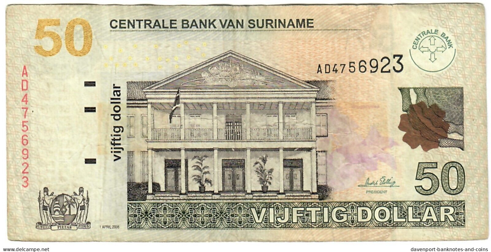 Suriname 50 Dollars 2006 (1 April) VF - Surinam