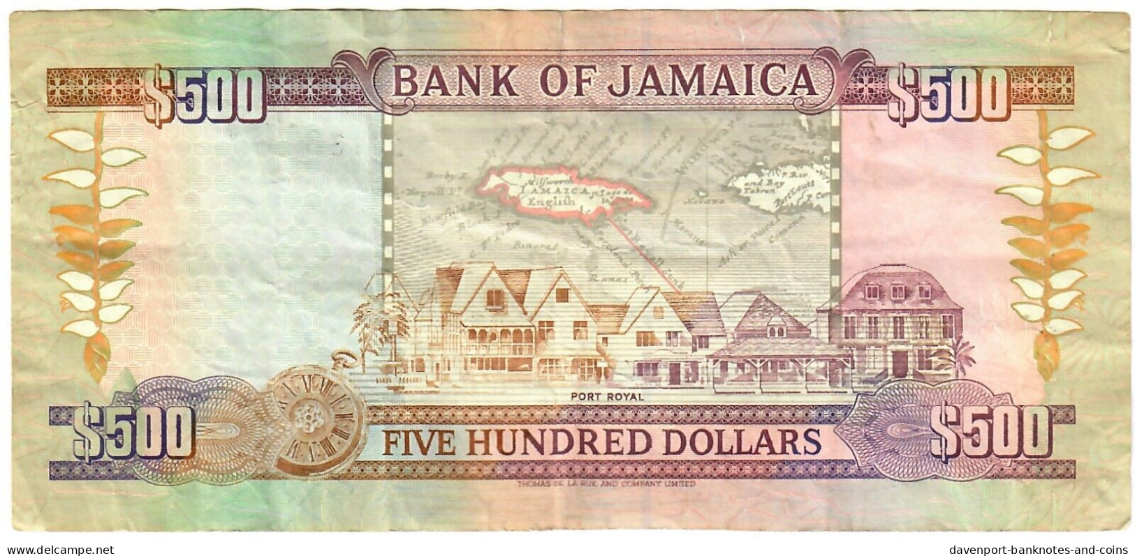 Jamaica 500 Dollars 1994 VF "Brown" - Jamaique