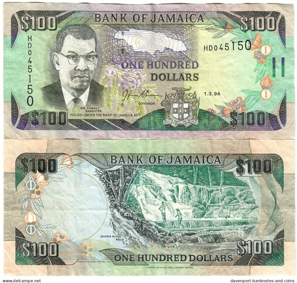 Jamaica 100 Dollars 1994 VF "Brown" - Jamaique