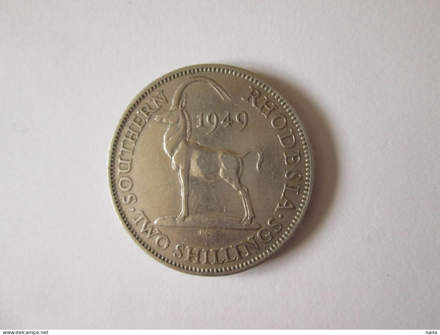Rhodesia 2 Shillings 1949 Coin King George VI See Pictures - Rhodésie
