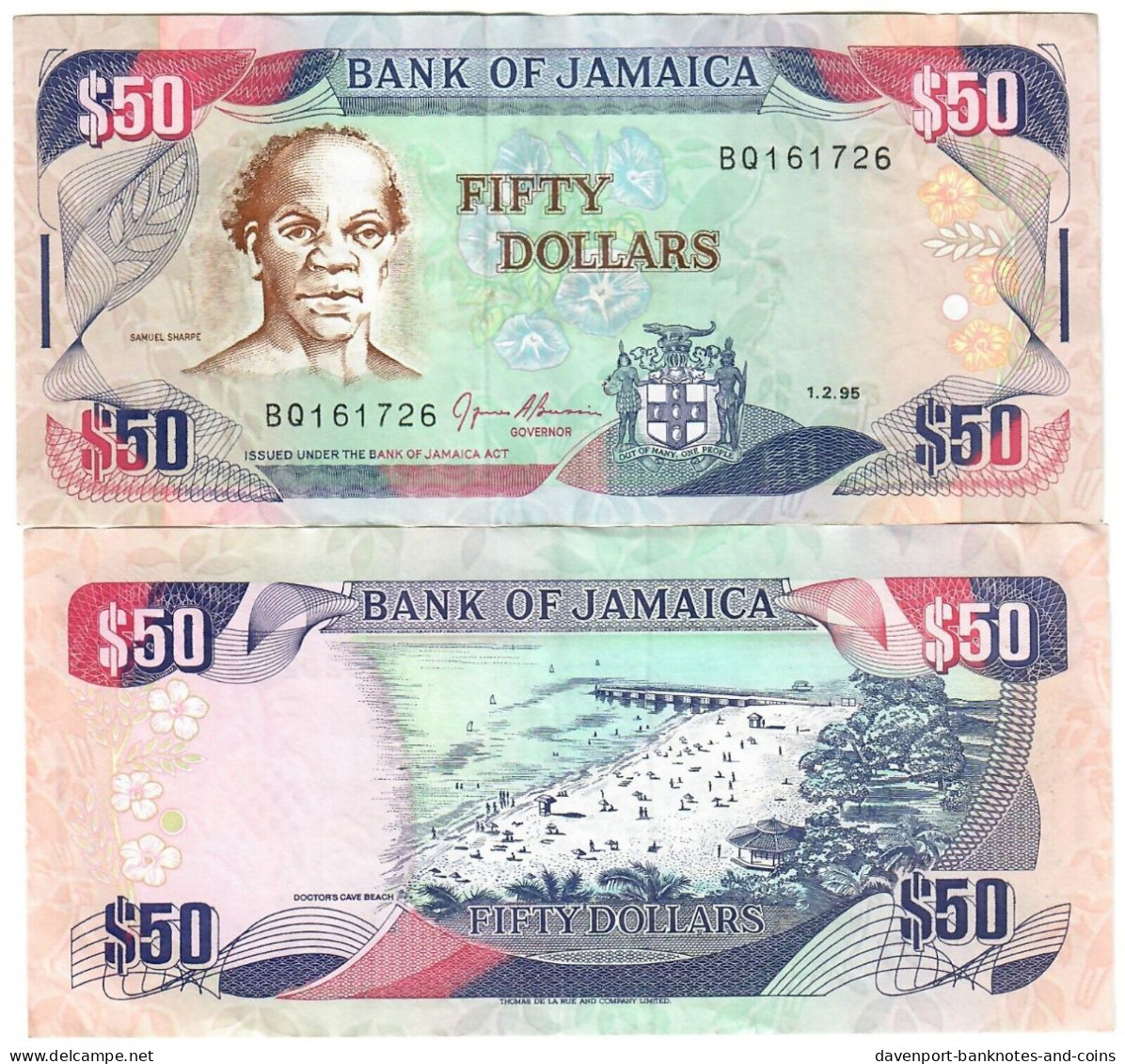 Jamaica 50 Dollars 1995 VF/EF "Brown" - Jamaique