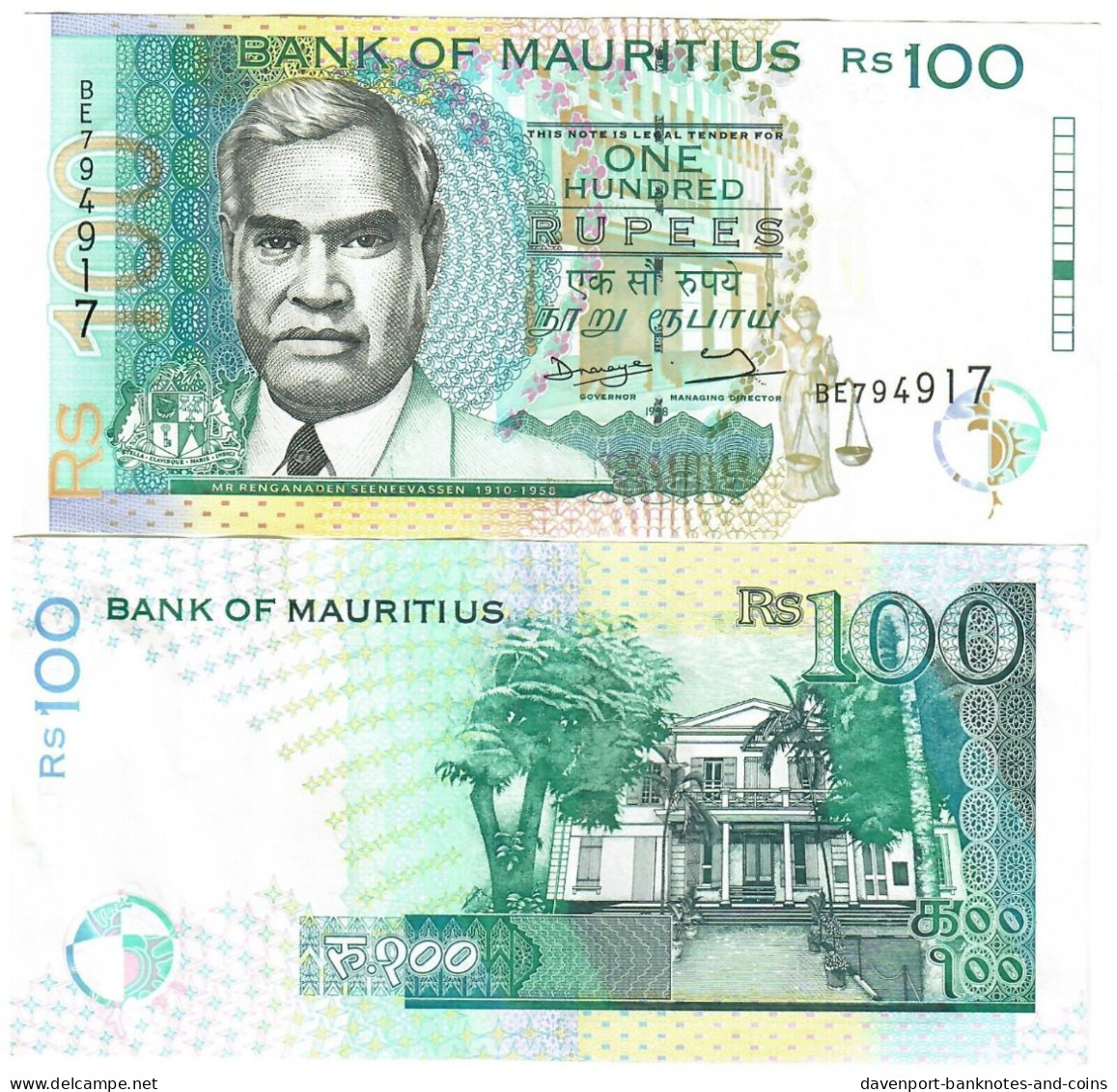 Mauritius 100 Rupees 1998 VF/EF - Maurice