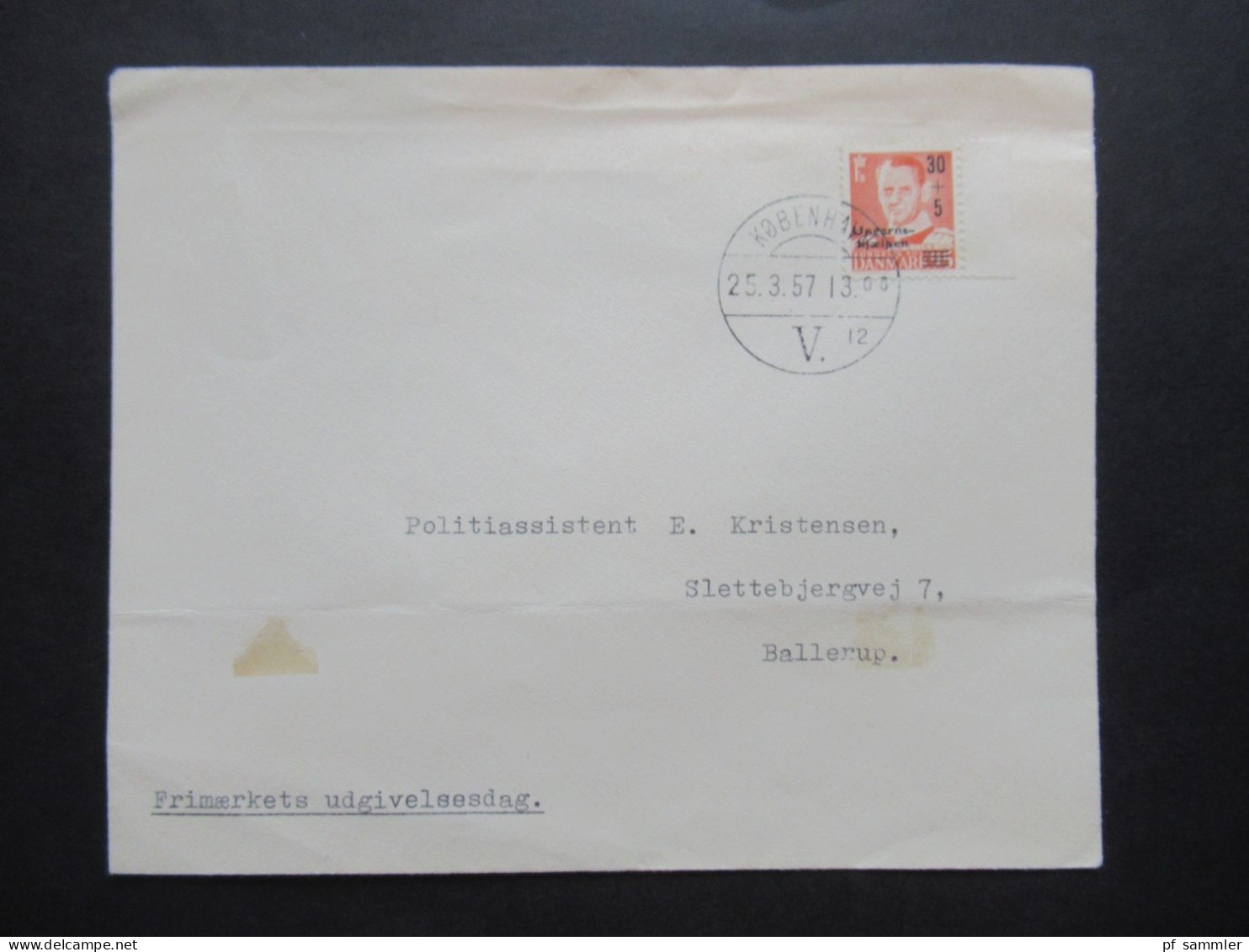 Dänemark 1957 Mi.Nr.366 Ungarnhilfe Des Dänischen Roten Kreuzes Mi.Nr.350 Mit Bdr. Aufdruck FDC - Brieven En Documenten