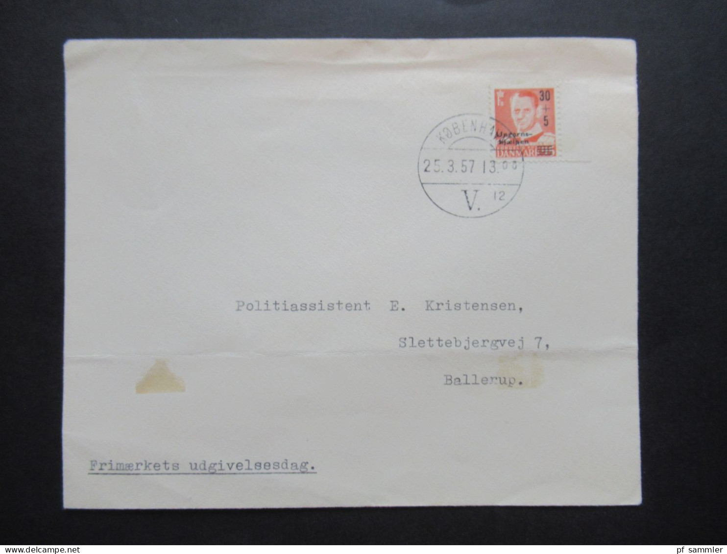 Dänemark 1957 Mi.Nr.366 Ungarnhilfe Des Dänischen Roten Kreuzes Mi.Nr.350 Mit Bdr. Aufdruck FDC - Storia Postale
