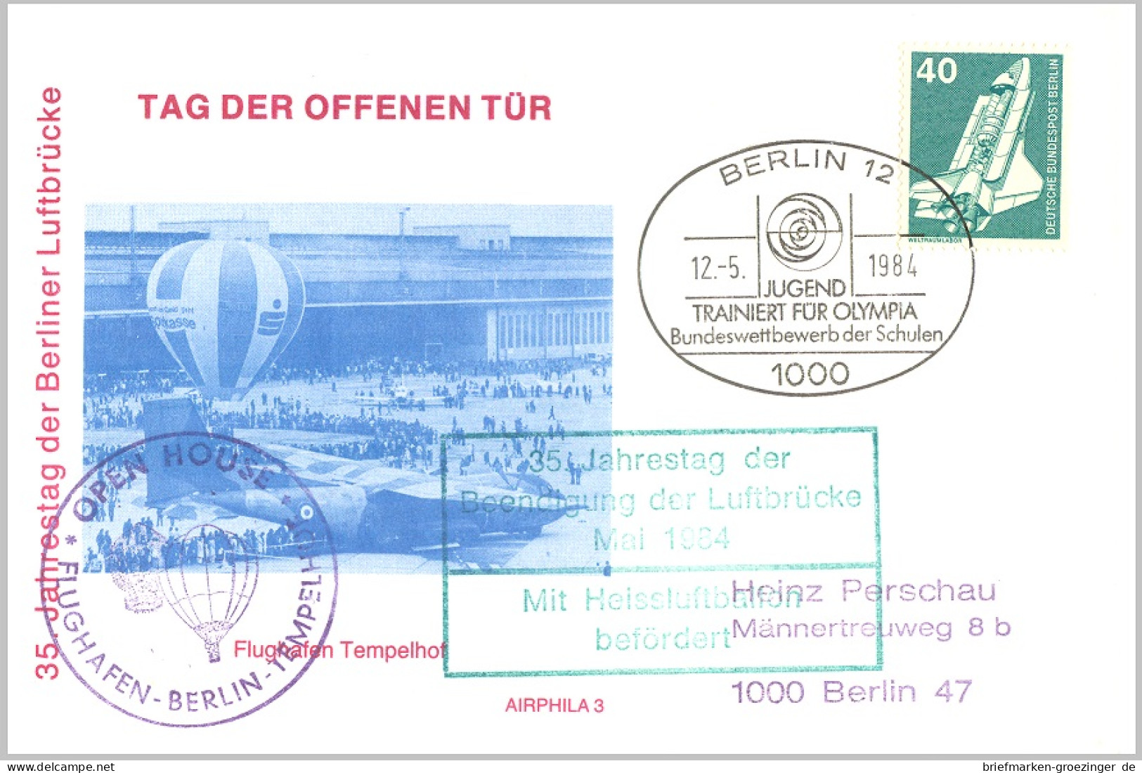 Berlin Karte "35 Jahre Luftbrücke" Sst.-16-6317 - Postales - Usados